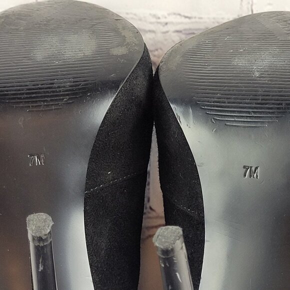 Guess Carlice Black Suede Ankle Heel Booties Size 7 - Picture 7 of 14